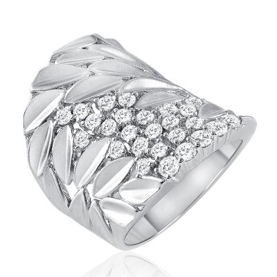 China Luxury Hyperbole Personality 5a Zircon 925 Sterling Silver Trendy Jewelry Custom Ring for sale