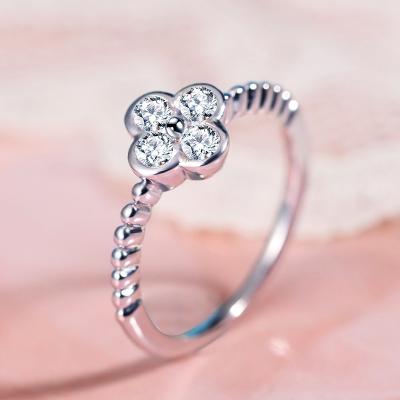 China Custom Cubic Zirconia Engagement Ring Diamond Flower Ring Designer Jewelry CLASSIC Fashionable Women 925 Silver for sale