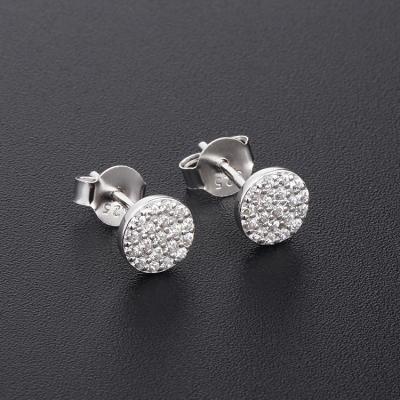 China 925 Sterling Sliver 5a Cute Simple Circle Zircon Stud Earring Tiny Designer Jewelry For Gift for sale