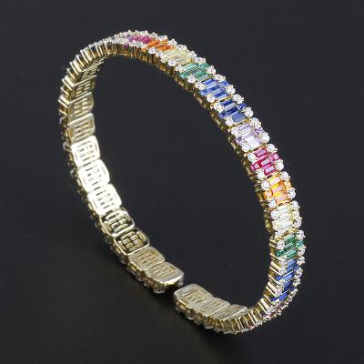 China CLASSIC Temperament Fashion 925 Sterling Silver Colorful Cubic Zirconia Friendship Bracelet Women for sale