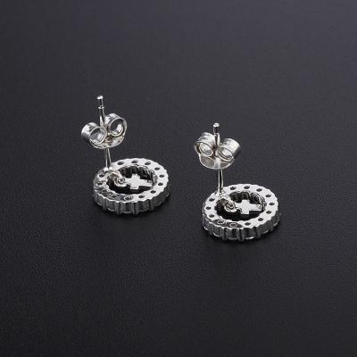 China Cute CLASSIC 925 Sterling Silver Cubic Zirconia Round Zirconia Stud Earrings Women for sale