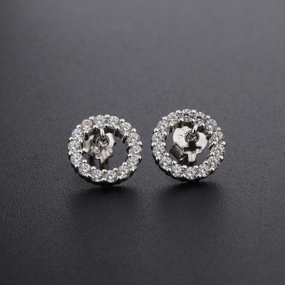 China Cute Mini Fresh 925 Sterling Silver 5a Cubic Zirconia Round 14k Stud Earrings Custom Jewelry for sale