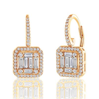 China CLASSIC Trending Fashion Brass Jewelry Cubic Zirconia Huggie 18K Gold Plated Drop Circle Earrings For Women for sale