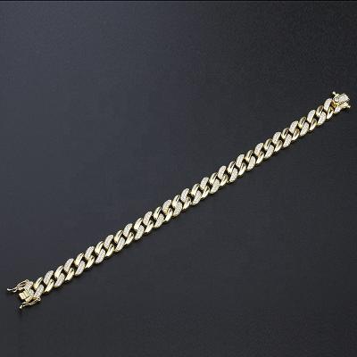 China Hiphop suitable many scenes personalized silver design hip hop style zirconia hand bracelet for sale