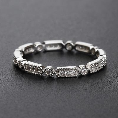 China CLASSIC Stackable Simple CZ 18k Gold Plated Fashion Finger Eternity Girl's Love Silver 925 Sterling Ring for sale