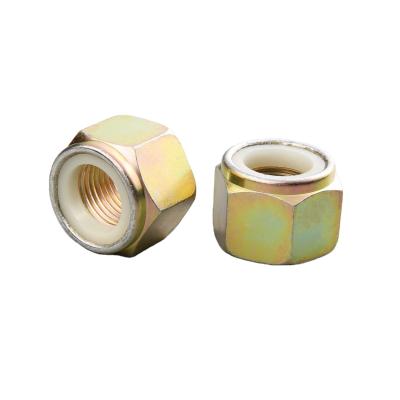 China Hot Sale Heavy Industry DIN 985 Nylon Insert DIN982 Locknut With Galvanized Yellow Color for sale