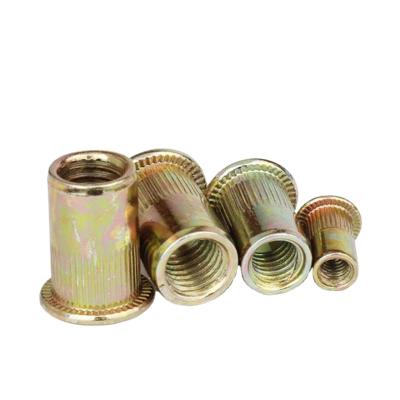 China Heavy Industry Carbon Steel Flat Product Rivet Head Nut With Yellow Galvanized for sale