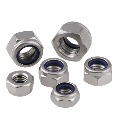 China DIN985 DIN982 Heavy Industry Insert Lock Nut Nylon Carbon Steel With Blue White Galvanized for sale