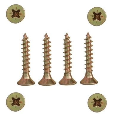 China Yellow Zinc Flat Drive Double Torx Countersunk Head Chipboard Wood Screw for sale