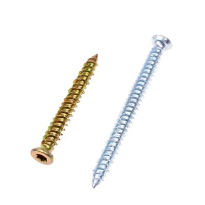 China Zhejiang Flat Factory White Zinc And Head Screw Yellow Zinc Milled Concrete Window Frame Screws Concrete Screw for sale