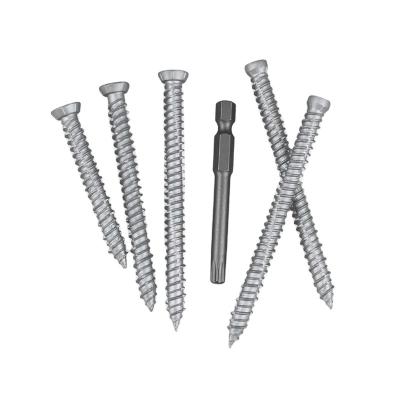 China Flat Hot Sale Cement Board Screws flat head concrete screw yellow zinc plated for sale