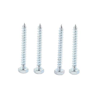 China HEX Coach Lag Screw Zinc Plated Full Thread Wood Screw DIN571 Hexagon Head Wood Screw for sale