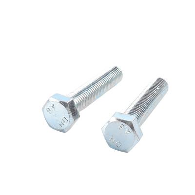 China Steel popular hexagon head bolts hex nut din933 din931 M8 M10 M12 hex bolt and hex bolt for sale