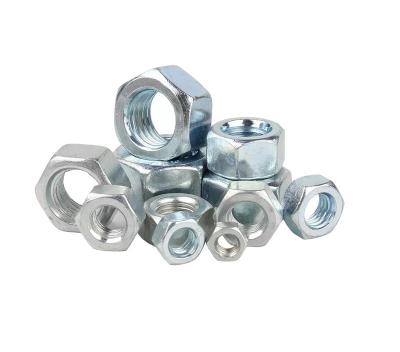 China Wholesale Blue White Galvanized DIN934 Hex Nuts H-NUT-001 for sale