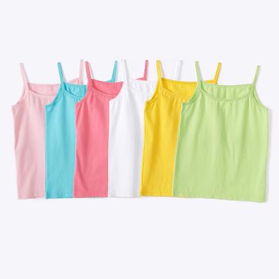 China Hot Selling Breathable 2021 Summer Girls 95% Cotton/5%Spandex Swimsuits Kids Absorb - Lovely Underwear Color Girl Vest Sweat Wholesale for sale