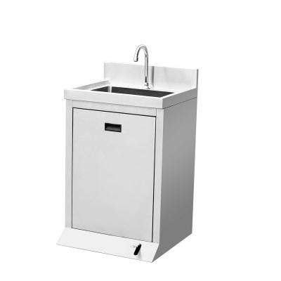 China Industry Hospital Faucet Sans Stainless Steel Hotel Foot Free Standing Hand Wash Sink Outside for sale