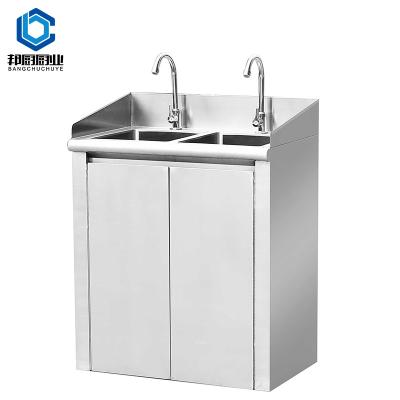 China With Double Faucet Bowl Stainless Steel Commercial Kitchen Sink For Washing for sale