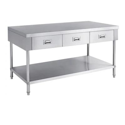 China Modern Professional Desgin Supplier Kitchen Equipment Stainless Steel Work Table With Drawer Stainless Steel Bench for sale