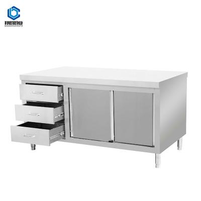 China Desgin Modern Hot Sale Working Table With Drawer Kitchen Equipment Metal Stainless Steel Work Tables for sale