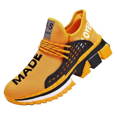 China CUSHIONING spring and summer men's fashion running shoes, light fly woven mesh surface trend shoes, 47 large size sports shoes for sale