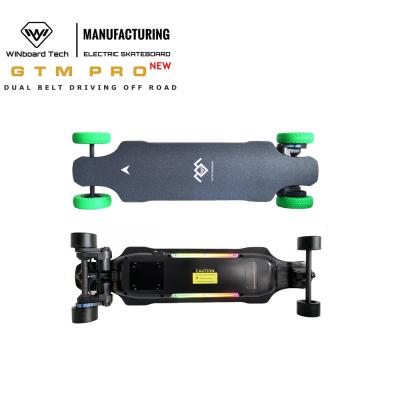 China 36V Adult WINboard GTM PRO Lights Battery Cable Dual Belt Motor 5 Color Option Mountain Wheels All Terrian Electric Skateboard for sale