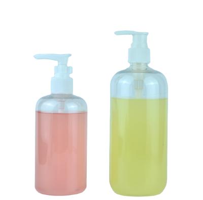 China Custom Logo 300ml 500ml Personal Care PET Plastic Hand Wash Sanitizer Body Lotion Bottle With Lotion Pump for sale