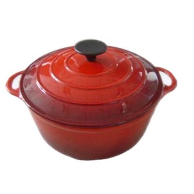 China Sustainable Cast Iron Enamel Porcelain Casserole 28cm Cooking Pot for sale