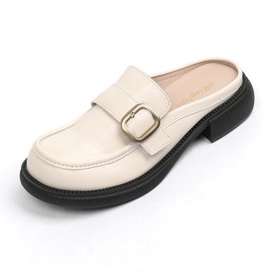 China 2023 New Internet Celebrity Half-Trial Baotou Half-slipper French Muller Sandals And Slippers Breathable Half-slipper Women's Wear Outside Abstract for sale