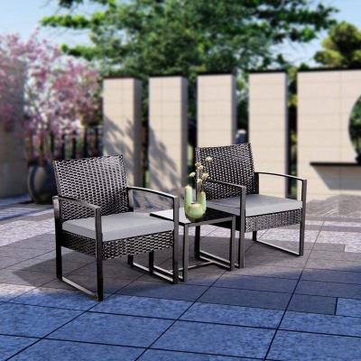 China Factory sale modern rattan table and chair set outdoor padio seating furniture for sale