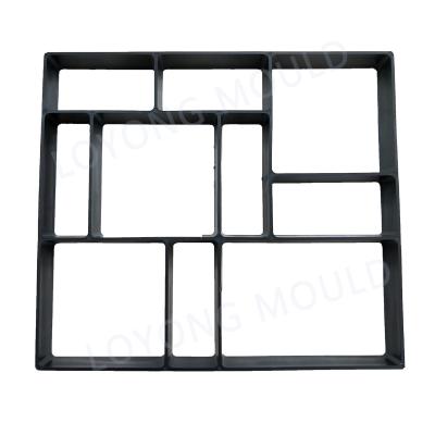 China Plastic Walkway DIY Black Cement Walkway Mold Patio Paving Mold for sale