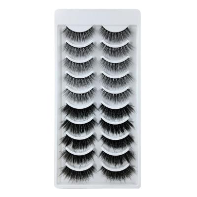 China glitter & Shimmery Ten Pairs of Mixed False Lashes, Handmade 5D Curl 17MM Box Band Lashes Full Thick Eyelash Sellers for sale