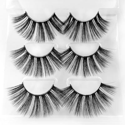 China Factory Direct High Quality Natural Clear Long Strip False Eyelashes 3d Mink Wholesale False Eyelashes for sale