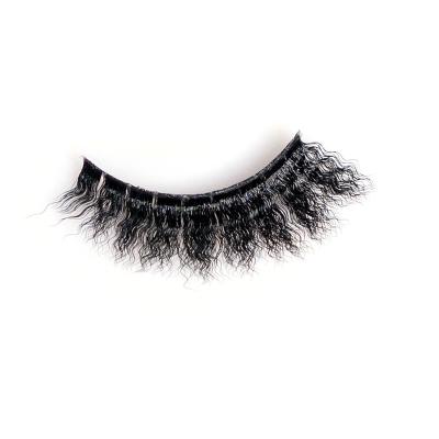 China New 27mm Wave Design Terrier Winged Eyelashes Wholesale Handmade Transparent Original Hair Design 5d Mink Lashes High-End Products for sale