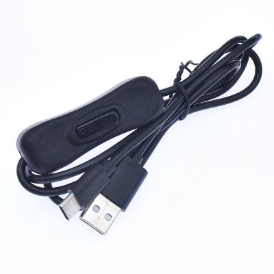 China Mobile Phone Custom 2.0 Male USB A Type To Type C Connector With On Off Switch Cable 3a Quick Charging Cable for sale