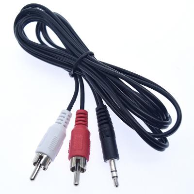 China Computer Stereo 3.5mm Male Plug To 2 RCA Male Audio Cable 2 In 1 3.5mm To Dual RCA AV Cable for sale