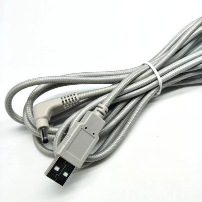 China Factory wholesale industrial gray nylon braid Usb male 5v2A right angle dc 35135 90 degree to dc charging cable 3.5*1.35 for sale