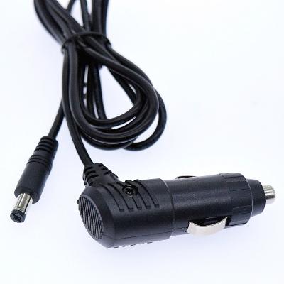 China Factory Custom 12v-24v DC Power Cord 90 Right Angle Car Cigarette Socket Lighter Degree DC 5.5*2.1 Power Cable for sale