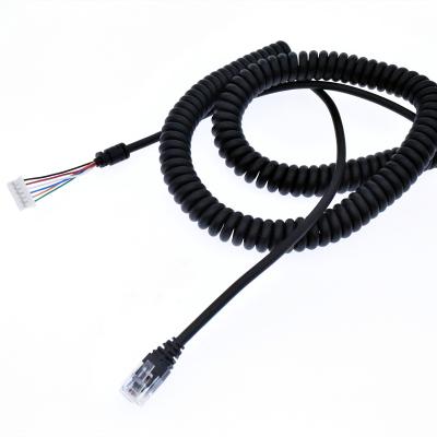 China Car High Performance RJ12 6P6C 6 Core Spring Wire Spiral Coil Spring Cable for sale