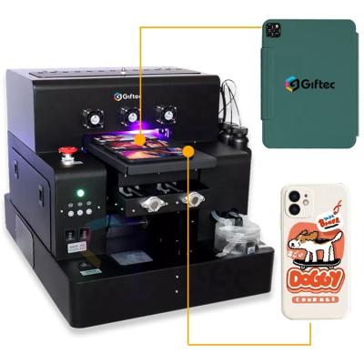 China Width320mm*length500mm Giftec A3A4 UV DTF digital led Printer for diy 3d relief logo sticker nfc card phone case metal golf tennis ball printer machine for sale