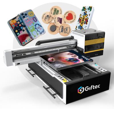 China Garment Shops Giftec 6090 6050 A1 UV Printing Machine Digital UV Flatbed fast Printer for phone case glass bottle tiles pen wooden UV printer for sale