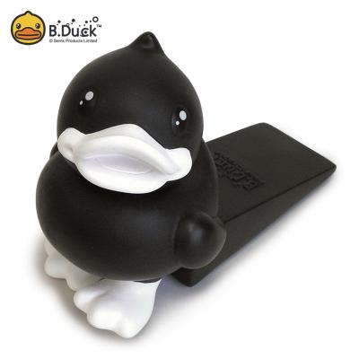 China Modern Hot Sale Black Duck Rubber Animal Cute Door Stopper Wedge for sale