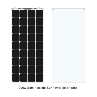 China PET Portable Flexible Solar Cell Solar Panel Panels Photovoltaic Module 200w For Electric Yacht Car RV for sale