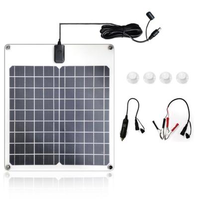 China Factory Wholesale Mono Solar Panel 16W Charger For Car Truck Boating Yacht Outdoor Battery 166mmx166mm for sale