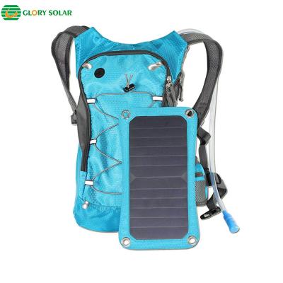 China With USB Lightweight Waterproof Design Solar Backpack For Cycling With Water Bag 6.5W Solar Panel Charger Mobile Phones for sale