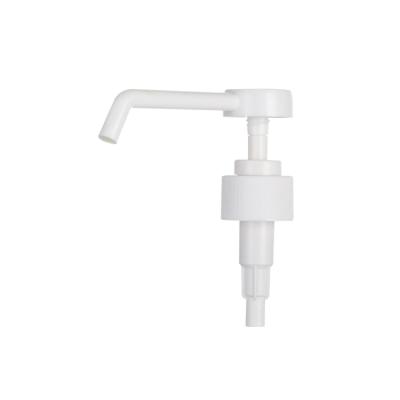 China Spill No 24/410 28/410 Lotion Pump Company Hot Sales 28mm Long Nozzle Ribbed Closure Screw Plastic Lotion Pump for sale