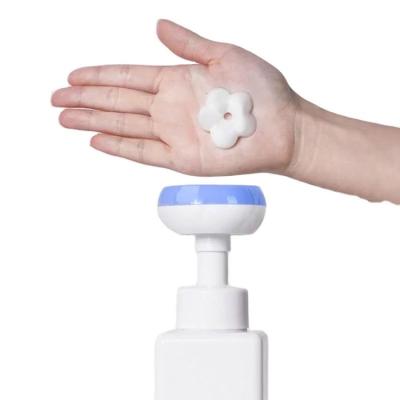 China Non Puddle Hand Wash Plastic Round Foam Bottle Soap Solution Flower Shape Foam Pump Pumping Dispenser For Baby for sale