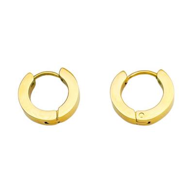 China Fashionable custom 14k gold pvd coating titanium circles jewelry set earrings studs men women small stud earrings for sale