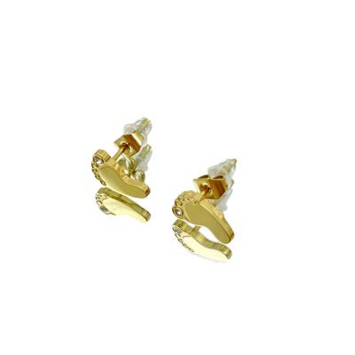 China Personality fashion small feet with 14k fashion gold earring women's handmade crystal earings for sale