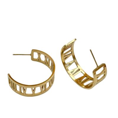 China Unusual Environmental Friendly Fashion Drop Jewelry For Women Hoop Earrings Stainless Steel Female Earring 21524 for sale