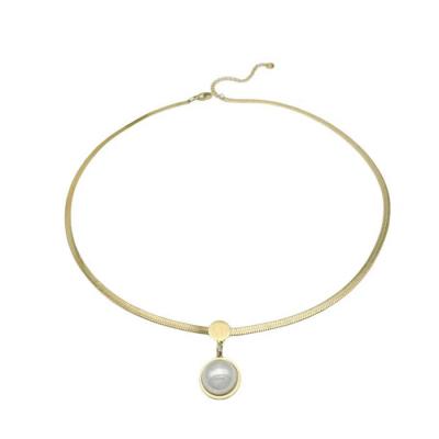 China Nickel Free and Hypoallergenic Women Nickel Free and Hypoallergenic Titanium Steel Romantic Pearl Necklaces Gold Pearl Pendant Necklace for sale